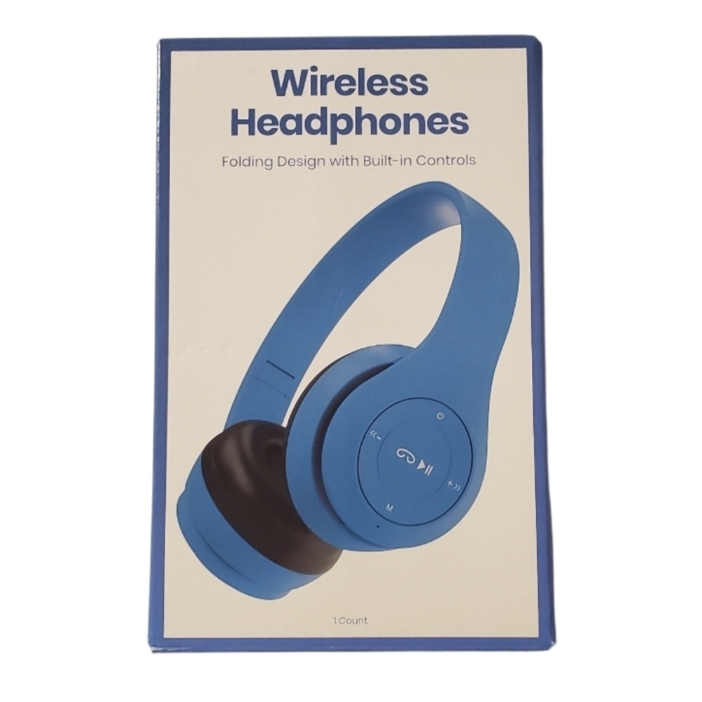 Wireless Folding Headphones With Built-in Controls School Work Kids